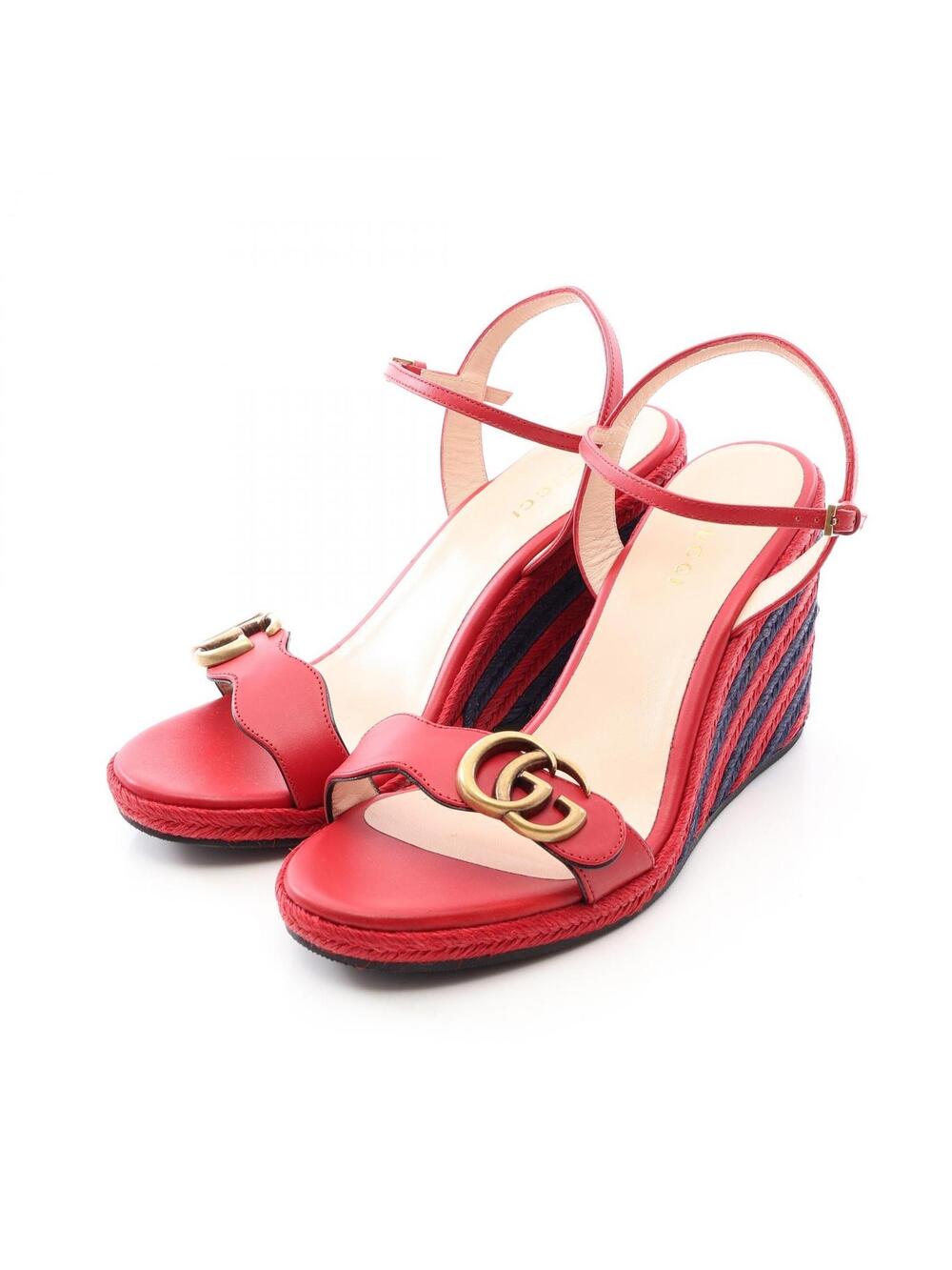 Gucci Double G Wedge Sole Sandals Heels #291534G51B